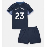 Fotballdrakt Barn Tottenham Hotspur Pedro Porro #23 Bortedraktsett 2023-24 Kortermet (+ Korte bukser)
